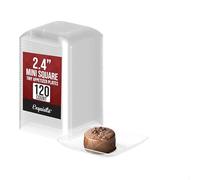 Exquisite Tiny Mini Dessert Plates - 120 Pack 2.4 In. x 2.4 In. Clear Disposable Appetizer Plates - Small Plastic BPA Free for Weddings