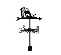 Exquisite Vintage Black Metal Iron Weathervane Metal Wind Vane for Outdoor Garden Roof Paddock Farmhouse Decoration with Art Animals Ornament, Vulture (Panda)