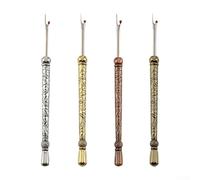 Exquisite Vintage Seam Ripper with Comfortable 3D Patterned Handle for Thread Trimming and Opening Buttonholes (Gold)