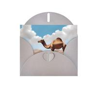 Exquisite Walking Camel Greeting Card With Gray Envelope Suitable For Various Celebratory Occasions Use