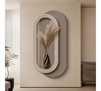 Exquisite Wall Art Decor, Modern Decorative Painting with Vase & Artificial Greenery, Luminous Wall Decor, for Living Room, Entrance Hall, Corridor(Gray,70 * 140cm/28 * 55in)
