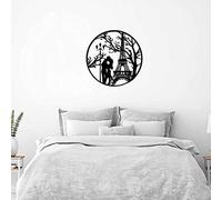 Exquisite Wall Sculpture Art Decor Paris Metal Wall Art Decor Love Kiss with Eiffel Tower Butterfly Heart Wall Sculpture Romantic Wall Hanging Art Black for Living Room Bedroom Home Decoration