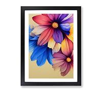 Exquisite Watercolour Flowers No.2 Framed Print | A2 Black Framed Wall Art | Ready to Hang | Modern Floral Picture | Living Room Bedroom Lounge Office