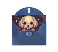 Exquisite Well-Behaved Puppy Greeting Card With Blue Envelope Suitable For Various Celebratory Occasions Use
