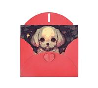 Exquisite Well-Behaved Puppy Greeting Card With Red Envelope Suitable For Various Celebratory Occasions Use