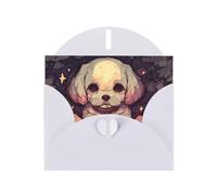 Exquisite Well-Behaved Puppy Greeting Card With White Envelope Suitable For Various Celebratory Occasions Use