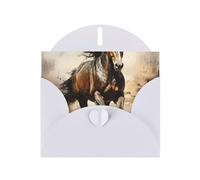 Exquisite Western Horse Greeting Card With White Envelope Suitable For Various Celebratory Occasions Use