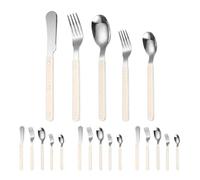 Exquisite Willow Nail Clip Handle Kitchen Stainless Steel Silverware Tableware Flatware Cutlery Set Steak Knife Fork Spoon Teaspoon (White,20 pieces)