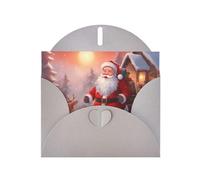 Exquisite Winter Santa Claus Greeting Card With Gray Envelope Suitable For Various Celebratory Occasions Use