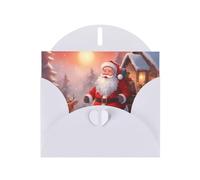 Exquisite Winter Santa Claus Greeting Card With White Envelope Suitable For Various Celebratory Occasions Use