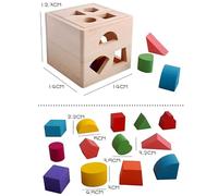 Exquisite Wooden Construction Block Toy, Classification Game Tool in a Happy Way for Children for Children (13 Holes)