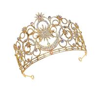 Exquisited Bride Crowned Headdress with Artistic Engravings Lightweight Zn Alloyed Headpiece for Parties and Cosplay Bridal Crown Headpiece Gold