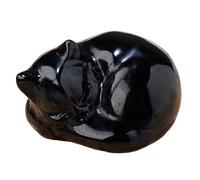 Exquisites Sleep Cats Stone Sculpture Crystal Sleep Cats Polished Stone Decoration For Decors Enthusiasts
