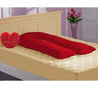 EXQUIZIT HOME® 9FT U-Shaped Pillow Case Cover - Premium 200TC Maternity Pregnancy Full Body Nursing Bolster Pillow Cover with Zip - Soft Cotton Blend Machine Washable Replacement Cover Only (Red)