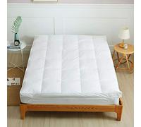 EXQUIZIT HOME® Luxury Duck Feather & Down Mattress Topper - 100% Cotton Cover, 7cm Deep Fill Hotel Quality Bed Topper with Box Stitch & Elasticated Corner Straps - Soft Supportive Mattress(Super King)