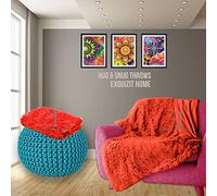 EXQUIZIT HOME Luxury Hug and Snug Cuddles Fluffy Faux Fur Sherpa Teddy Fleece Reversible Throw Sofa Bed Super Soft Warm and Cosy Blanket Throw Red 150cm x 200cm Approximate