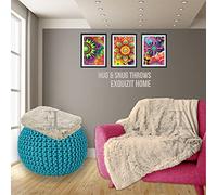 EXQUIZIT HOME Luxury Hug and Snug Cuddles Fluffy Faux Fur Sherpa Teddy Fleece Reversible Throw Sofa Bed Super Soft Warm and Cosy Blanket Throw Cream 150cm x 200cm Approximate