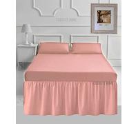 EXQUIZIT HOME Plain Dyed Easy Care Percale Polycotton Peach Pillowcase Pair Only