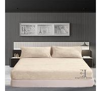 EXQUIZIT HOME® Teddy Fleece Extra Deep Fitted Bed Sheet 30cm - Super Soft Warm and Cosy Teddy Bear Fleece Bed Sheet - Ultra Soft Thermal Winter Bedding (Cream Single - 90cm x 190cm)