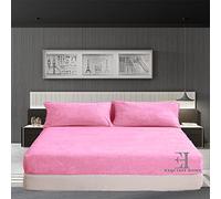 EXQUIZIT HOME® Teddy Fleece Extra Deep Fitted Bed Sheet 30cm - Super Soft Warm and Cosy Teddy Bear Fleece Bed Sheet - Ultra Soft Thermal Winter Bedding (Pink Double - 135cm x 190cm)