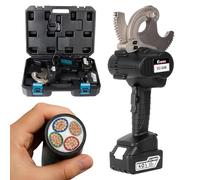 Exqutoo Cable Cutting Tool Kit, 18VDC 54mm Cordless ACSR Cable Cutter, Ratcheting Cable Cutter, 2 4Ah Lithium-Ion Batteries & Battery Charger Included