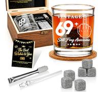 EXREIZST 1956 Whisky Glass Set - 70th Gifts for Him, Box & Stones
