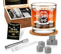 EXREIZST 1976 Whisky Glass Set - 50th Gifts for Him, Box & Stones
