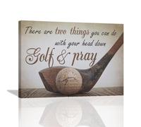 exroozy Golf Wall Art Sports Golf Pictures Wall Decor Motivational Quotes Canvas Painting Artwork Modern Home Decorations Framed for Bedroom Office Living Room 12"x16"