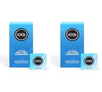 EXS Air Thin Condoms (24 Pack) Regular Fit, Premium Latex with Non-Spermicidal Lube, Flared with Teat, PETA-Approved Vegan Condom, 3 Year Expiry Life - CE Marked NHS Approved Male Condoms