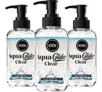 EXS | AquaGlider Clear Lubricant (250ml) Water Based Lube | Fragrance-Free | Medical Grade, Non-Sticky, Paraben-Free in Pump Dispenser