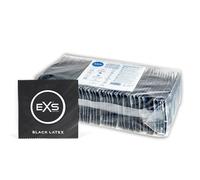 EXS Black Latex Condoms (100 Pack) Regular Fit, Premium Latex with Non-Spermicidal Lube, Flared with Teat, PETA-Approved Vegan Condom, 3 Year Expiry Life - CE Marked NHS Approved Male Condoms