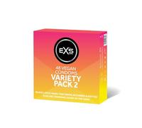 EXS Condom Variety Pack #2 (48 Condoms) Ribbed & Dotted, Nano Thin, Glowing, Black Latex, Regular & More, Premium Latex, PETA-Approved, Vegan, 3 Year Life - CE Marked NHS Approved Male Condoms