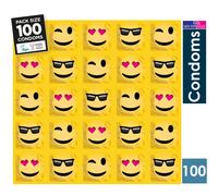 Exs Emoji Dotted Condoms Pack Of 100 | Flared Teat Ended 52mm Width