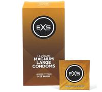 EXS Magnum 60mm Large Condoms (12 Pack) Premium Latex Large Condom for Men with Non-Spermicidal Lube, Straight-Walled with Teat, PETA-Approved, Vegan, 3 Year Life - CE Marked NHS Approved Male Condoms