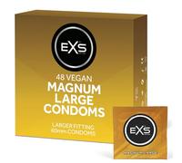 EXS | Magnum Condoms | Natural Latex & Silicone Lubricated | Large Size | Vegan | 48 Pack