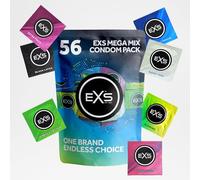 EXS Mega Mix Condoms - Nano Thin, Ribbed & Dotted, Glow, Flavoured, Extra Thick, Black & Regular - Premium Latex Condoms for Men, Vegan, Non-Spermicidal, 3 Year Life