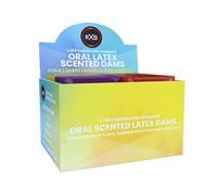 EXS | Mixed Scented Oral Dams | 4 Flavours | Cola, Grape, Strawberry, Banana | Enhance Your Safety & Pleasure | Dental Dams | 20 Pack