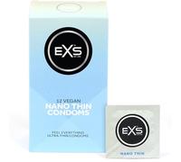 EXS Nano Thin Condoms (12 Pack) Regular Fit, Premium Latex with Non-Spermicidal Lube, Straight-Walled with Teat, PETA-Approved Vegan Condom, 3 Year Expiry Life - CE Marked NHS Approved Male Condoms
