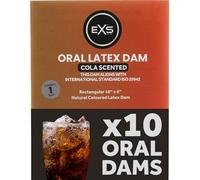 EXS Oral Sex Dental Dams (Cola - 10 Pack) Ultra-Thin Scented Oral Barriers, 10x6, Vegan - Dams