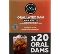 EXS Oral Sex Dental Dams (Cola - 20 Pack) Ultra-Thin Scented Oral Barriers, 10x6, Vegan - Dams