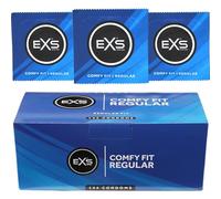 EXS Regular Condoms (144 Pack) Regular Fit, Premium Latex with Non-Spermicidal Lube, Flared with Teat, PETA-Approved Vegan Condom, 3 Year Life - CE Marked Male Condoms