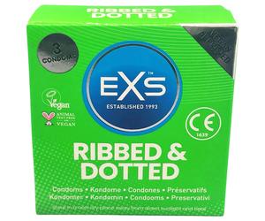 EXS Ribbed, Dotted and Flared - dotted condom (3 pcs)