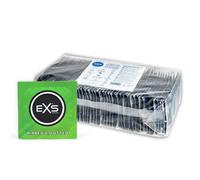 EXS Ribbed & Dotted Condoms (100 Pack) Regular Fit, Premium Latex with Non-Spermicidal Lube, Flared with Teat, PETA-Approved Vegan Condom, 3 Year Life - CE Marked NHS Approved Male Condoms Ribbed
