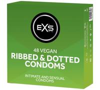 EXS | Textured Condoms | Natural Latex & Silicone Lubricated | Ribbed & Dotted | Vegan | 48 Pack