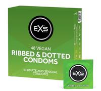 EXS | Textured Condoms | Natural Latex & Silicone Lubricated | Ribbed & Dotted | Vegan | 48 Pack