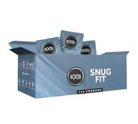 EXS Snug Fit Condoms (144 Pack) 49mm Width, Premium Latex with Non-Spermicidal Lube, Straight-Walled with Teat, PETA-Approved Vegan Condom, 3 Year Life - CE Marked NHS Approved Male Condoms