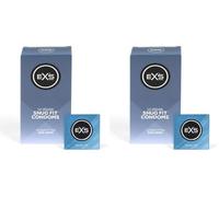 EXS Snug Fit Condoms (24 Pack) 49mm Width, Premium Latex with Non-Spermicidal Lube, Straight-Walled with Teat, PETA-Approved Vegan Condom, 3 Year Life - CE Marked NHS Approved Male Condoms