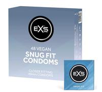 EXS Snug Fit Condoms (48 Pack) 49mm Width, Premium Latex with Non-Spermicidal Lube, Straight-Walled with Teat, PETA-Approved Vegan Condom, 3 Year Life - CE Marked Male Condoms