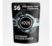 EXS Snug Fit Condoms (56 Pack) 49mm Width, Premium Latex with Non-Spermicidal Lube, Straight-Walled with Teat, PETA-Approved Vegan Condom, 3 Year Life - CE Marked NHS Approved Male Condoms