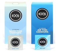 EXS Super Thin Condoms Bundle (12x Air Thin, 12x Nano) Regular Fit, Premium Latex, Non-Spermicidal Lube, Flared, PETA-Approved Vegan Condom, 3 Year Expiry Life - CE Marked NHS Approved Male Condoms